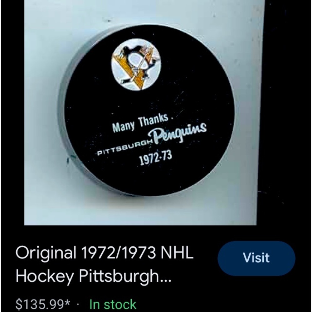 Pittsburgh Penguins Commemorative Paper Weight 1972-73. ORIGINAL